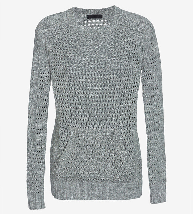 Get the Look: Khloe Kardashian Carries Elizabeth & James 3 ATM Open Weave Kangaroo Pocket Knit Sweater