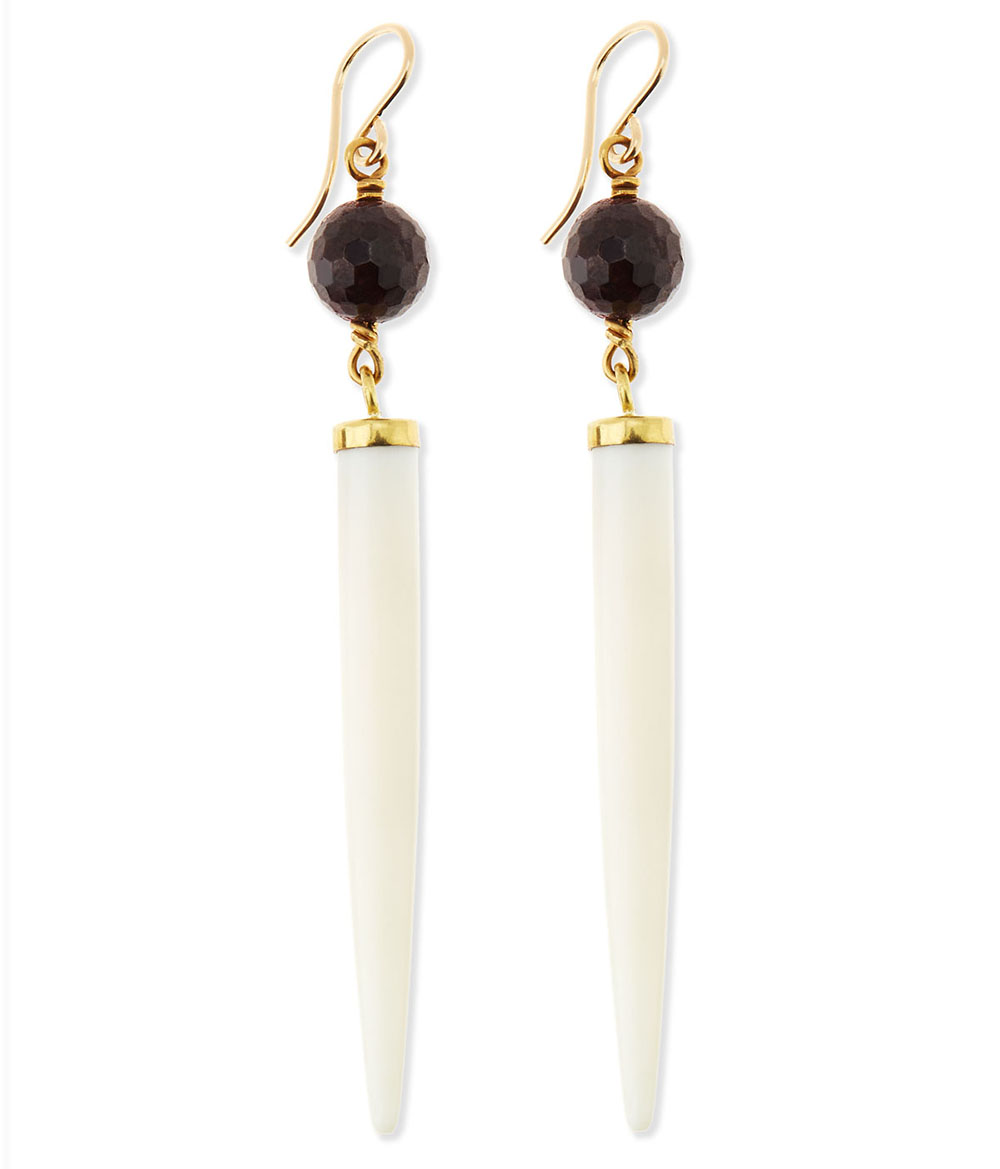 Ashley Pittman Shasira Garnet & Bone Drop Earrings