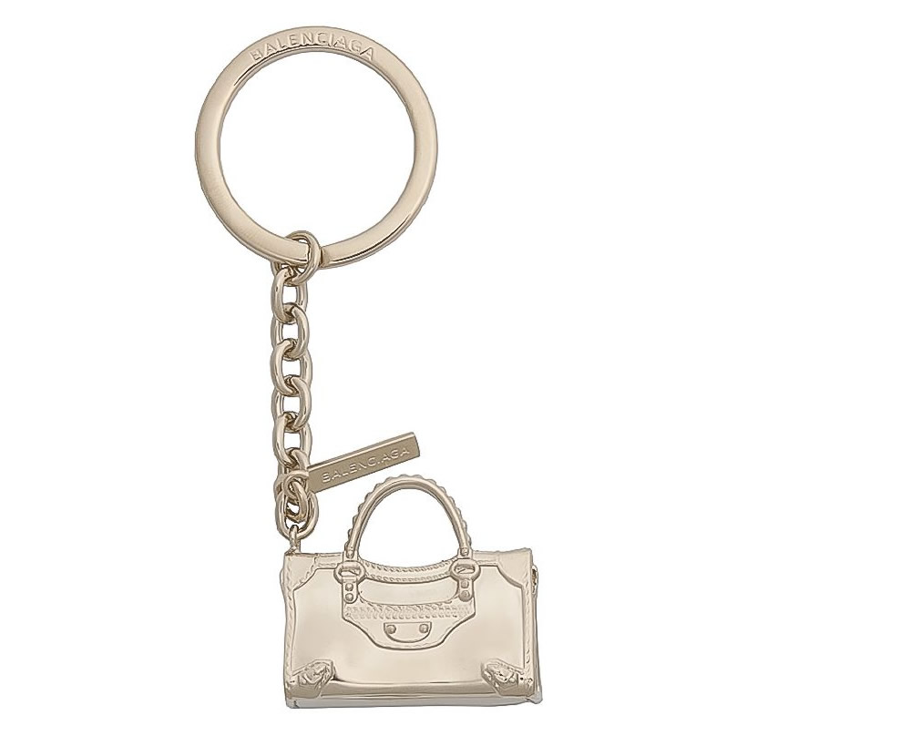 Balenciaga Pale Gold City Bag Key Ring