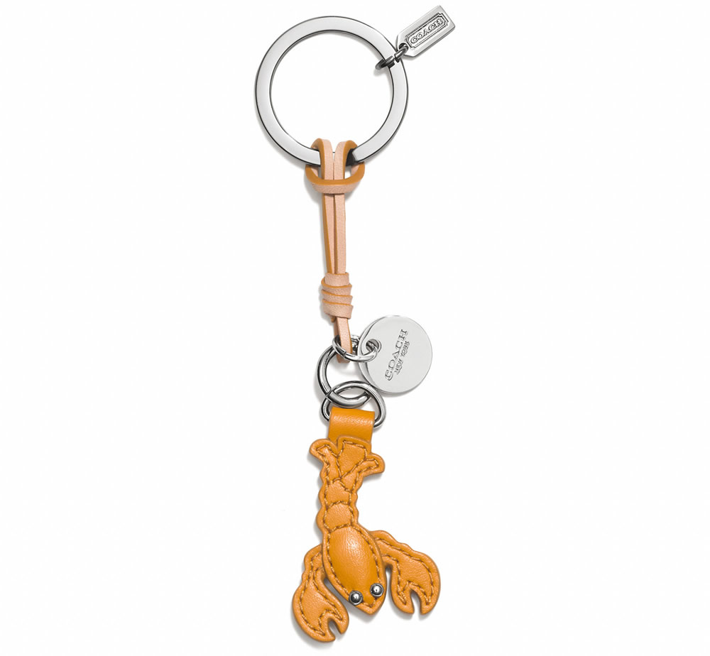 Coach Leather Lobster Key Ring