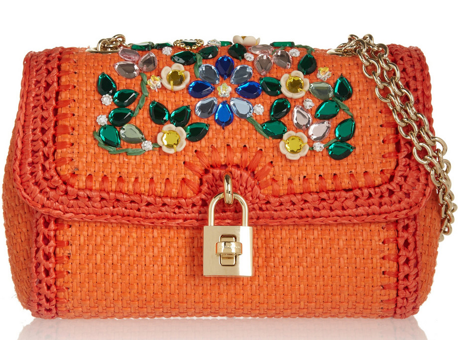 Dolce & Gabbana Miss Dolce Raffia Shoulder Bag