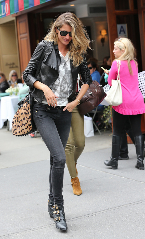 Gisele Bundchen seen leaving Nello and walking about Central Park East in NYC
