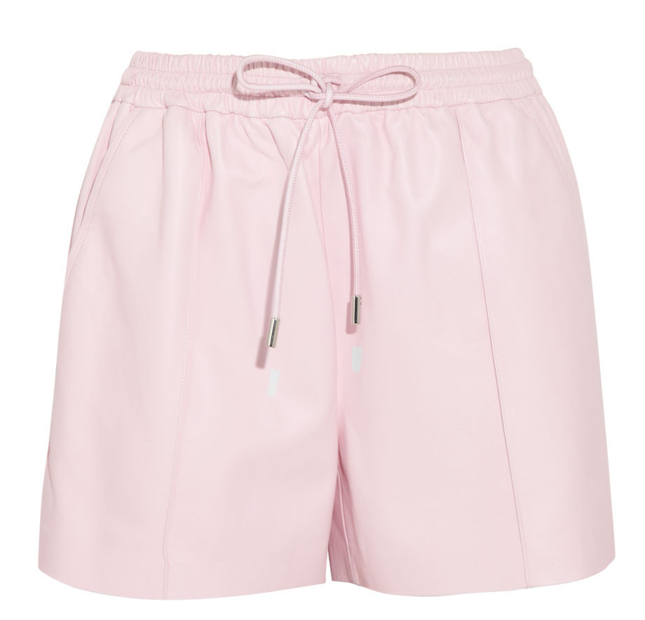Givenchy Pastel Pink Leather Drawstring Shorts
