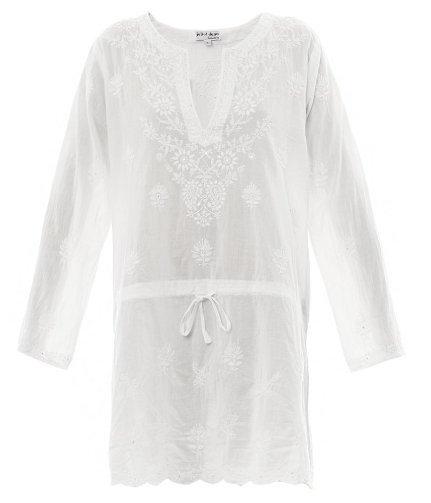 Juliet Dunn Embroidered Cotton Kaftan