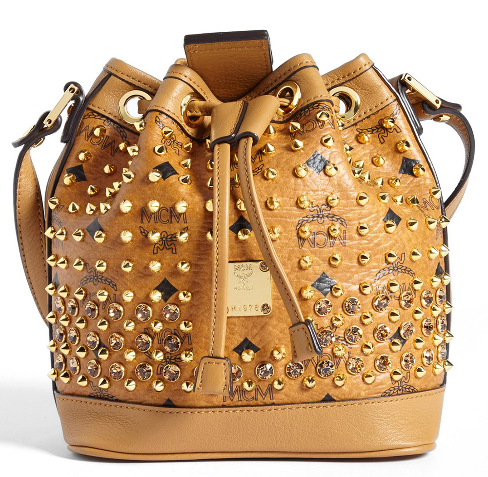 MCM Studded Mini Bucket Bag