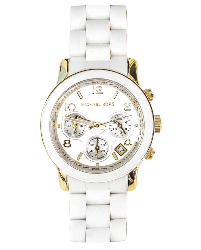 MICHAEL KORS WATCHES Rubber-strap triple chronograph watch