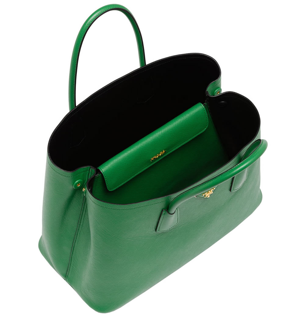 PRADA Logo Nylon Leather Shoulder Bag Crossbody Bag Black BT0501 Green