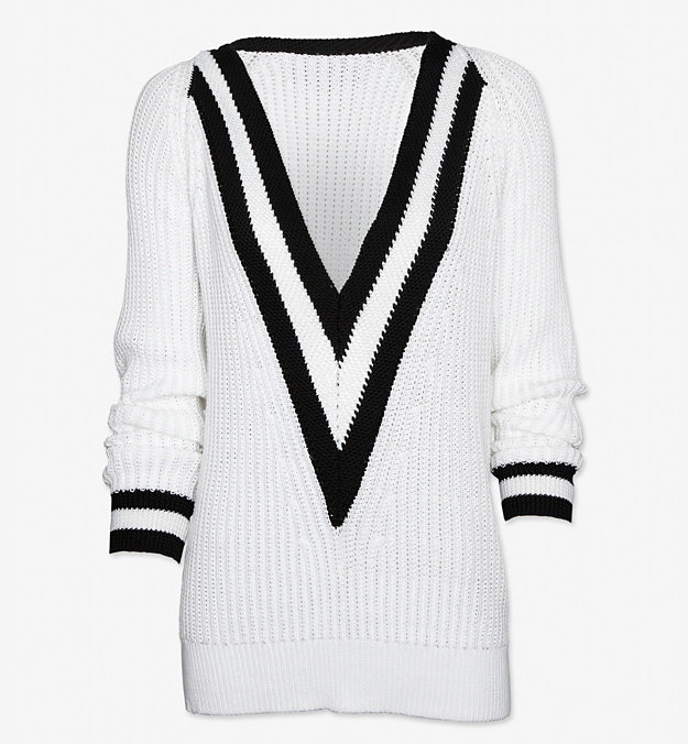 Rag and Bone Talia Deep V Varsity Sweater