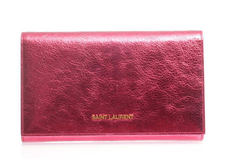 Saint Laurent Metallic Leather Clutch