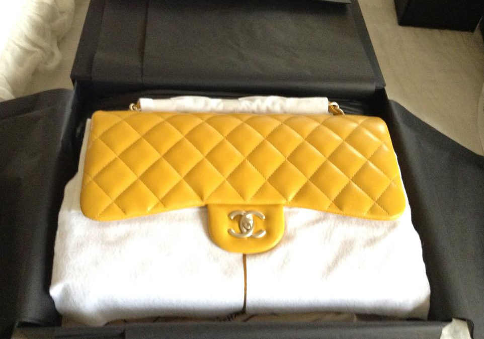 Yellow Chanel Classic Flap Bag
