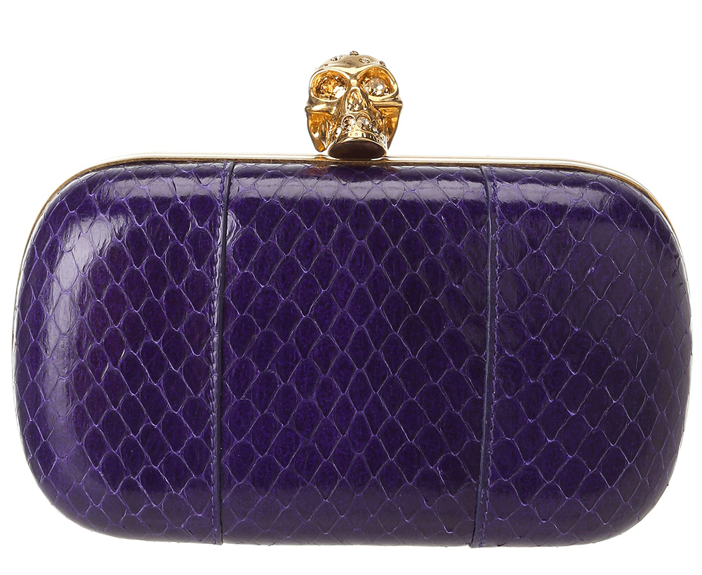 Alexander McQueen Snakeskin Skull Clutch