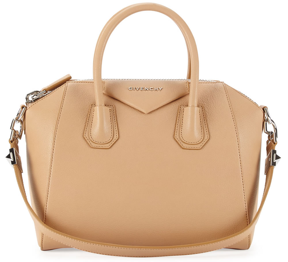 Antigona Small Sugar Satchel Bag Light Beige