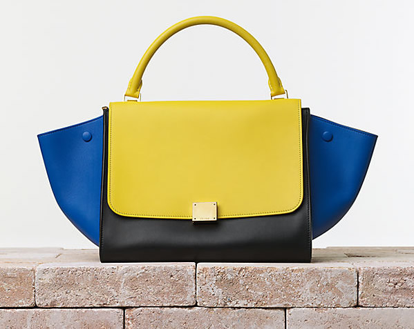 Celine Trapeze Handbag in Smooth Calfskin Sunflower