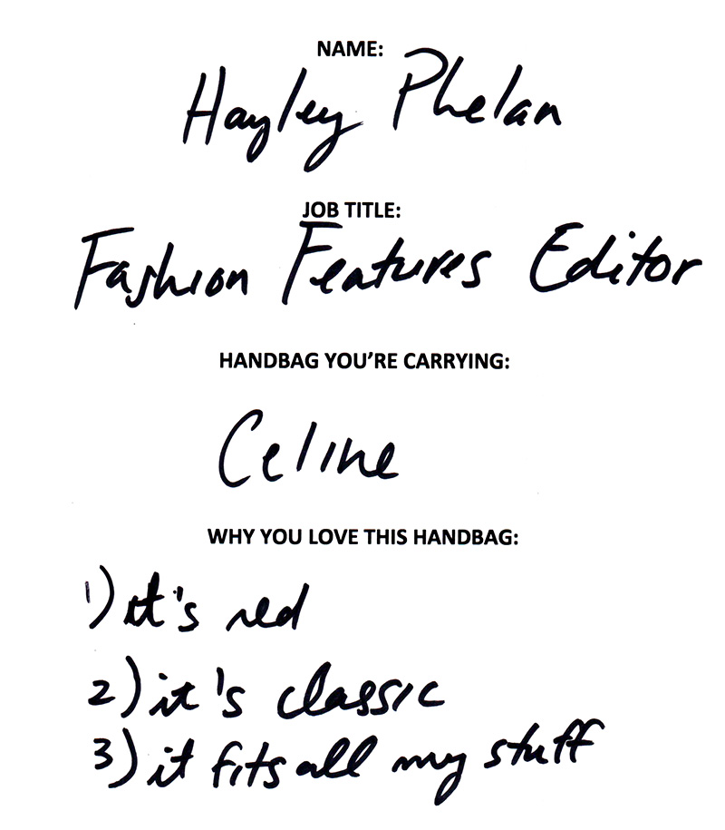 Hayley Phelan Celine Bag Answers