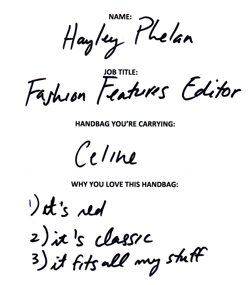 The Many Bags of Lucky Magazine's Editorial Staff 6 Hayley Phelan Celine Bag Answers