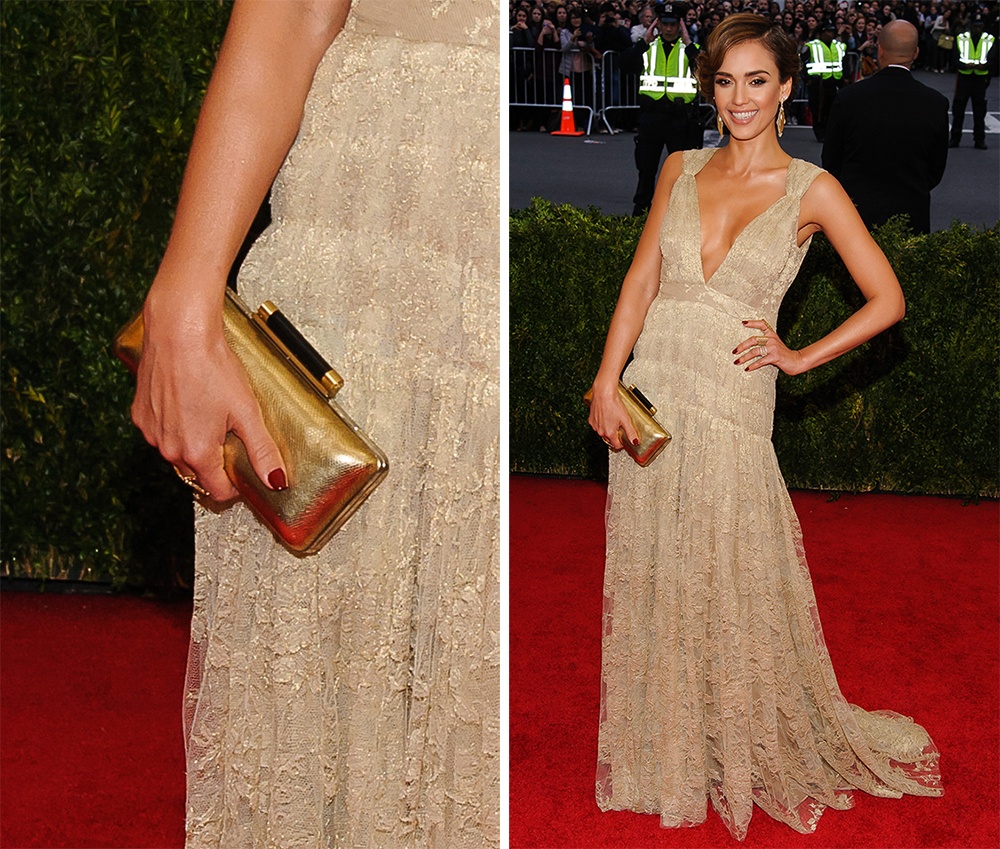 Jessica Alba Diane von Furstenberg Tonda Clutch