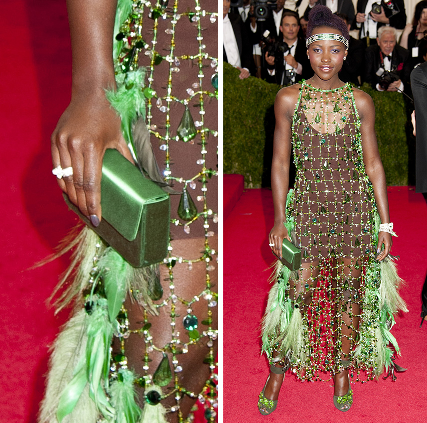 Lupita Nyongo Prada Raso Box Clutch