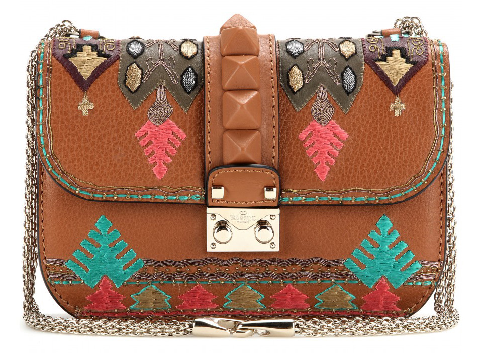 Valentino Embroidered Lock Bag