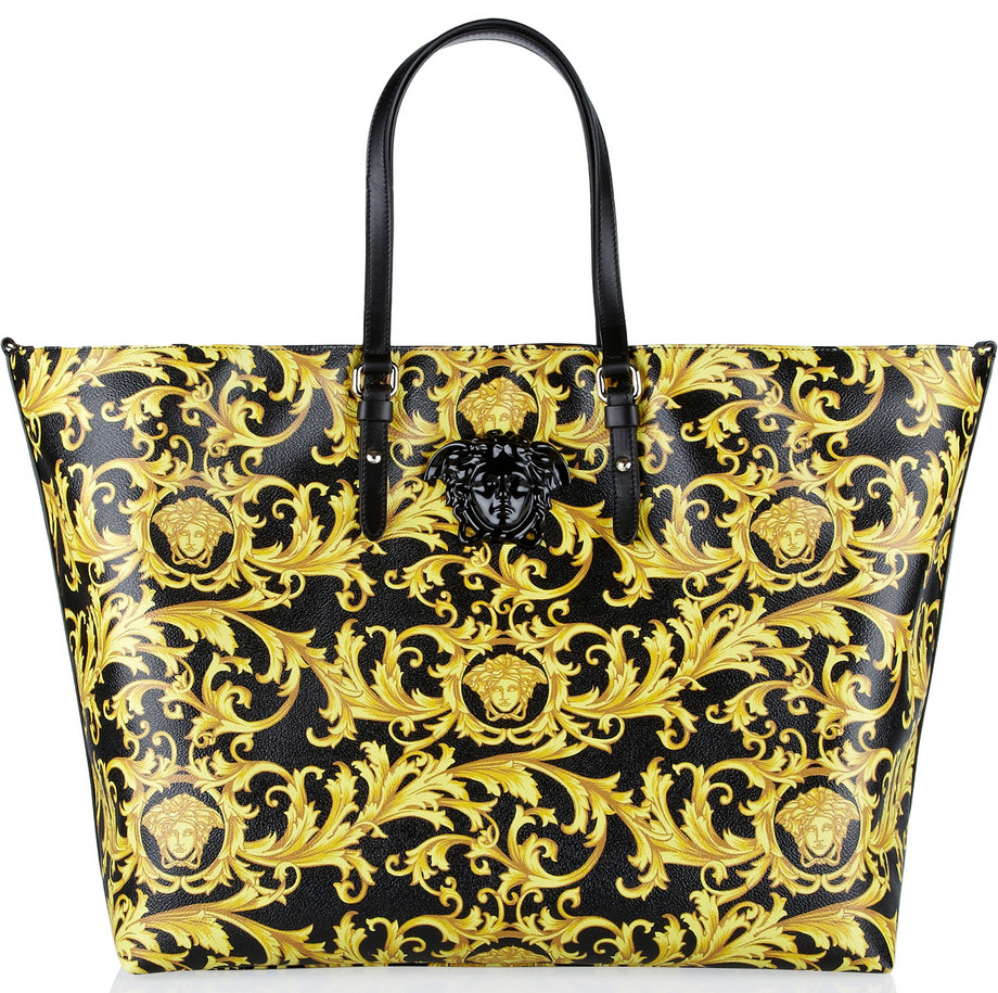 Versace Printed Faux Leather Tote