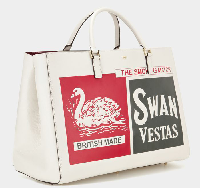 Anya Hindmarch Ebury Maxi Feather Swan Vestas Tote