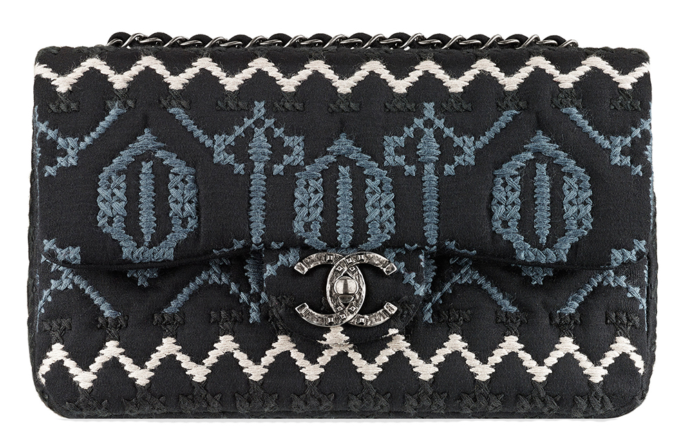 Chanel Embroidered Jersey Flap Bag