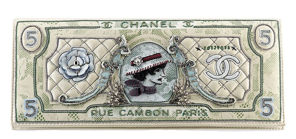 Chanel Embroidered Money Clutch