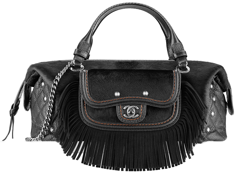 Chanel Fringe and Calf Hair Bowling Bag