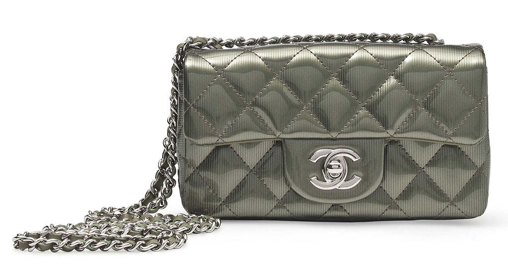 Chanel Single Flap Bag Jade Green High Gloss