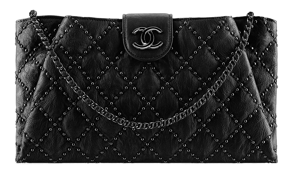 Chanel Studded Lambskin Clutch