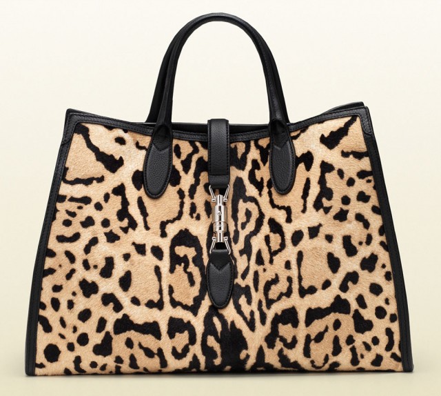 Gucci Jackie Soft Tote Leopard