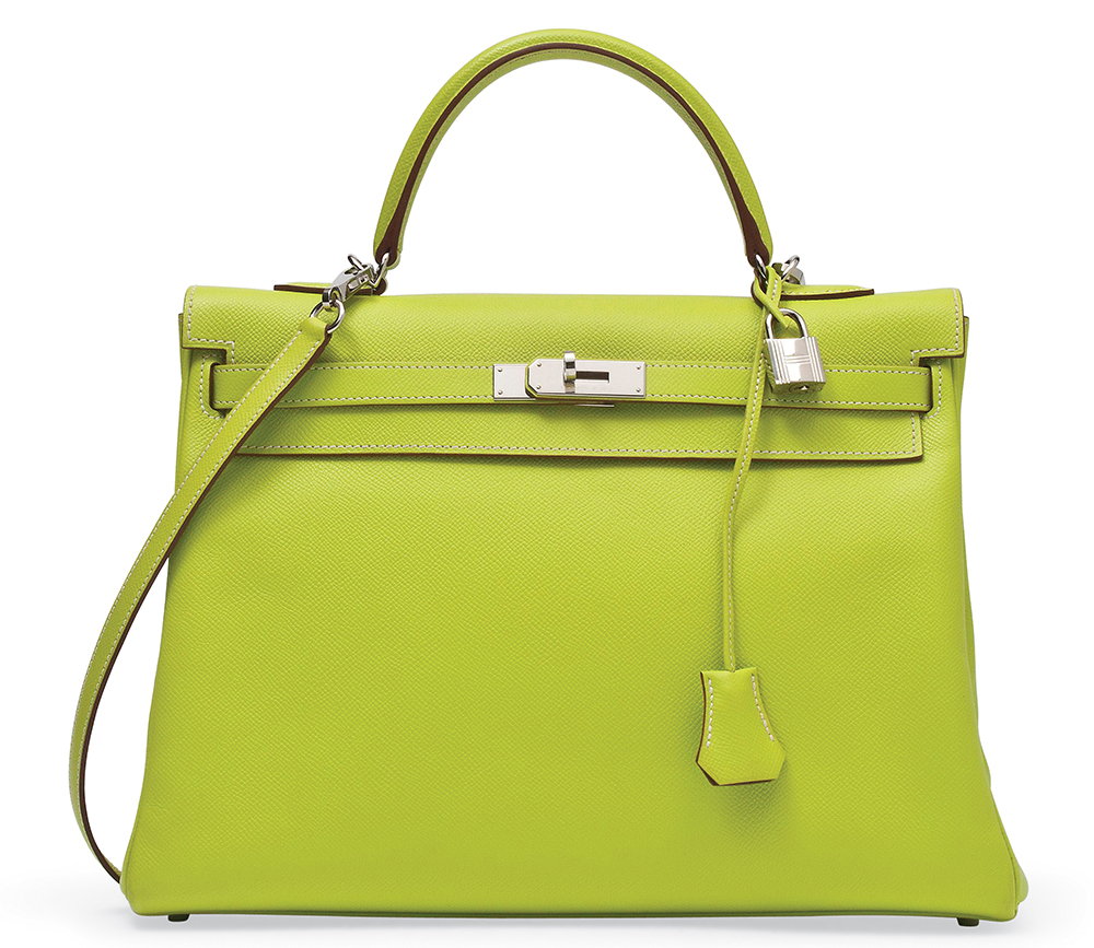 Hermes Candy Kelly Bag Kiwi and Lichen