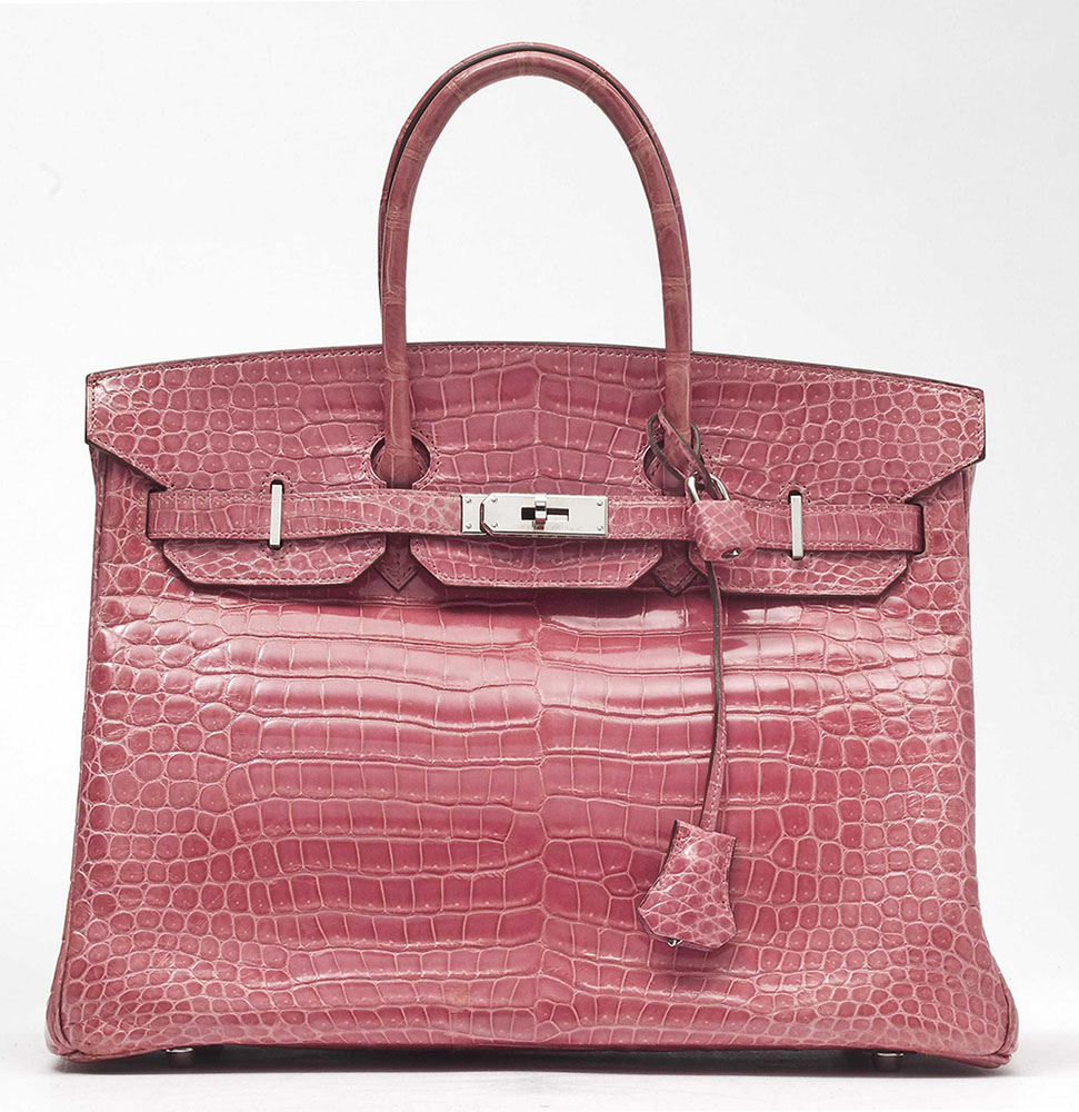 Hermes Crocodile Birkin Rose Indienne