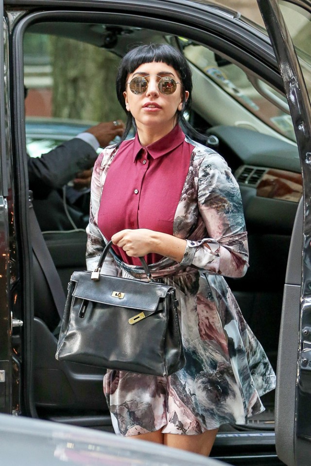 Lady Gaga Hermes Vintage Kelly Bag-1