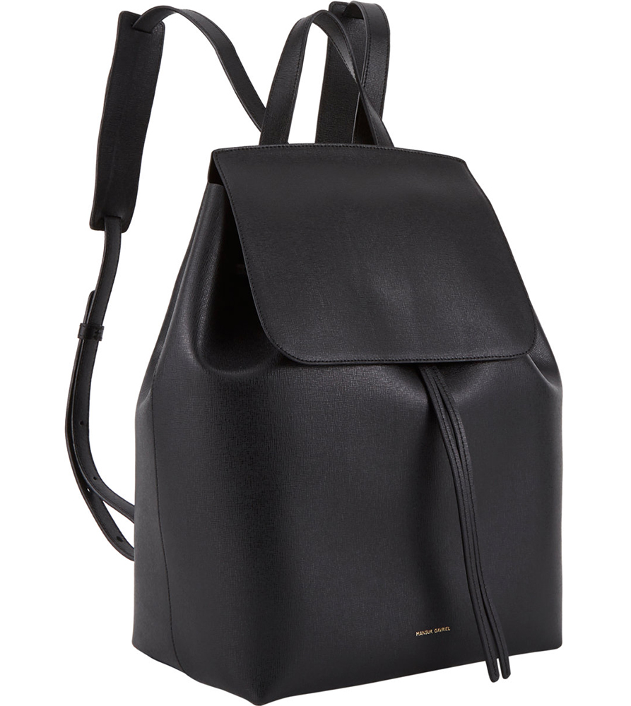 Mansur Gavriel Black Saffiano Large Backpack