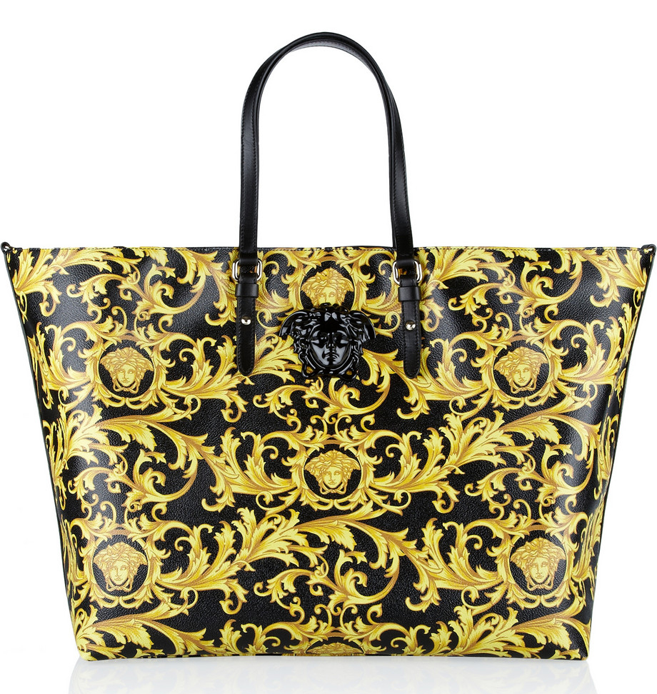 Versace Printed Faux Leather Tote