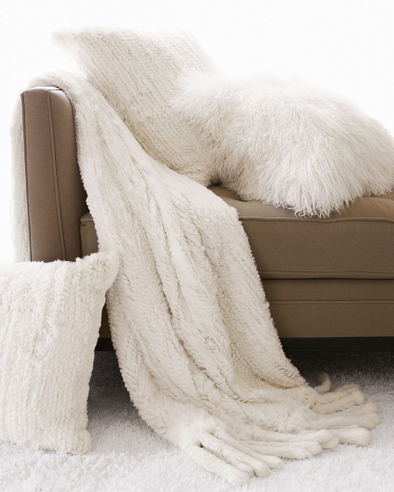 Adrienne Landau Fur Pillows and Throw