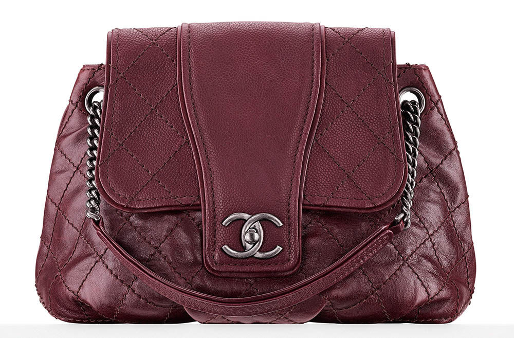 Chanel Calfskin Messenger Bag Burgundy 3000