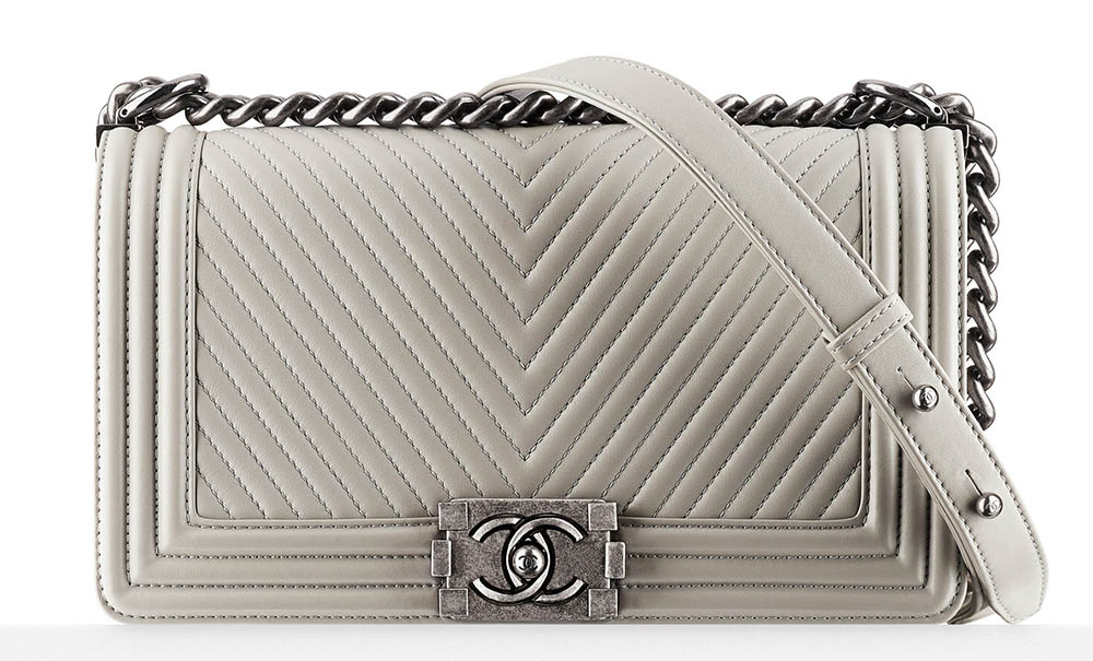 Chanel Chevron Boy Bag Ivory 4500