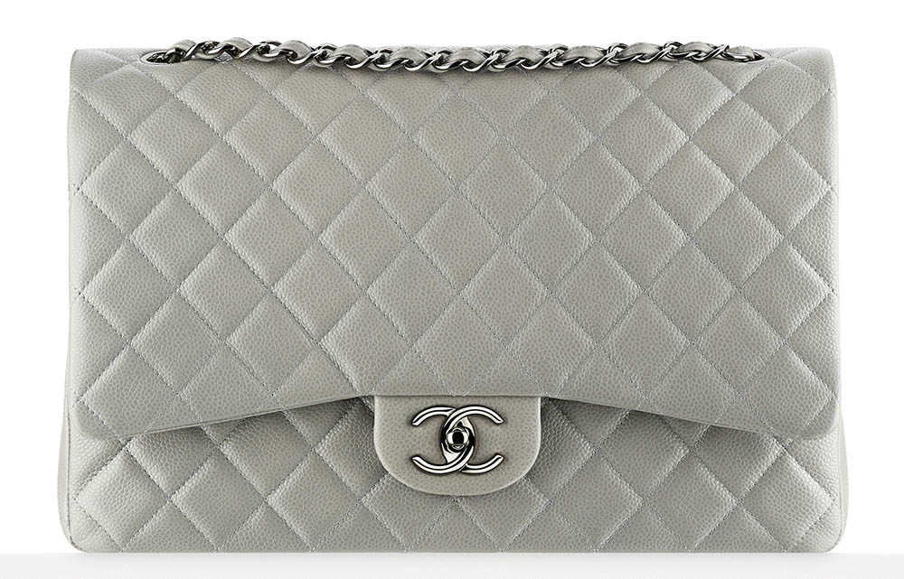 Chanel Classic Flap Bag Large Grey 6000