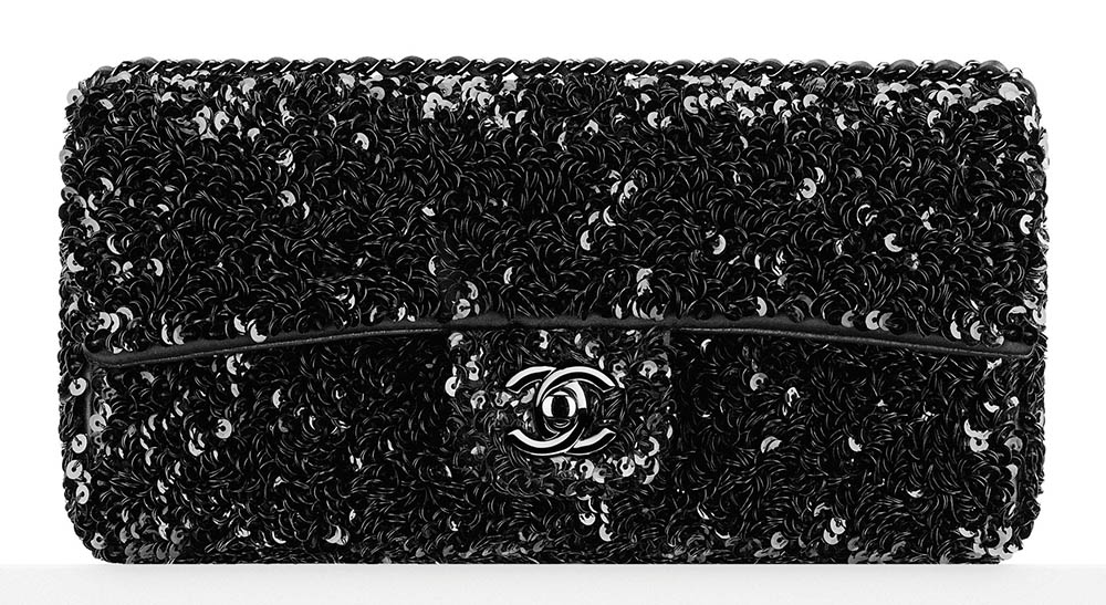Chanel Embroidered Sequin Flap Bag 3400