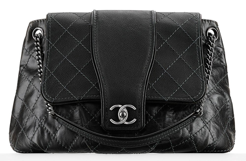 Chanel Large Calfskin Messenger Bag Black 3500
