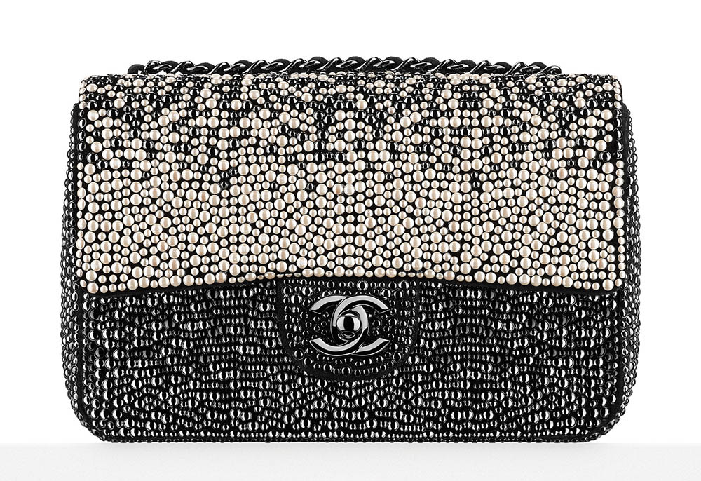 Chanel Pearl Embellished Classic Flap Bag