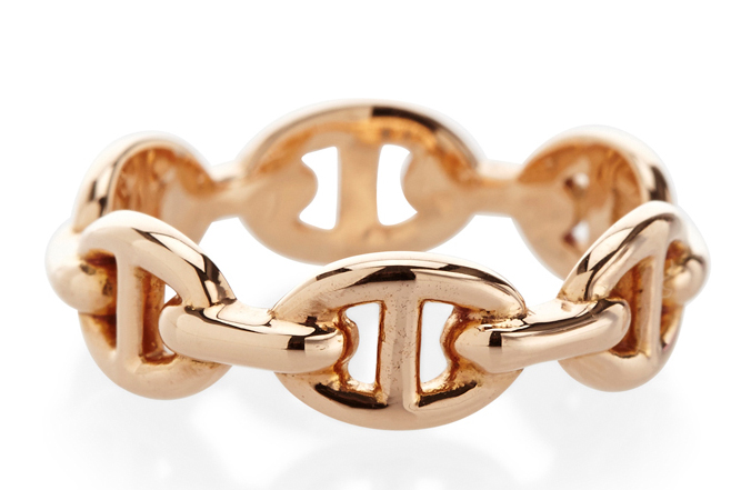 Hermes Enchainee Rose Gold Ring