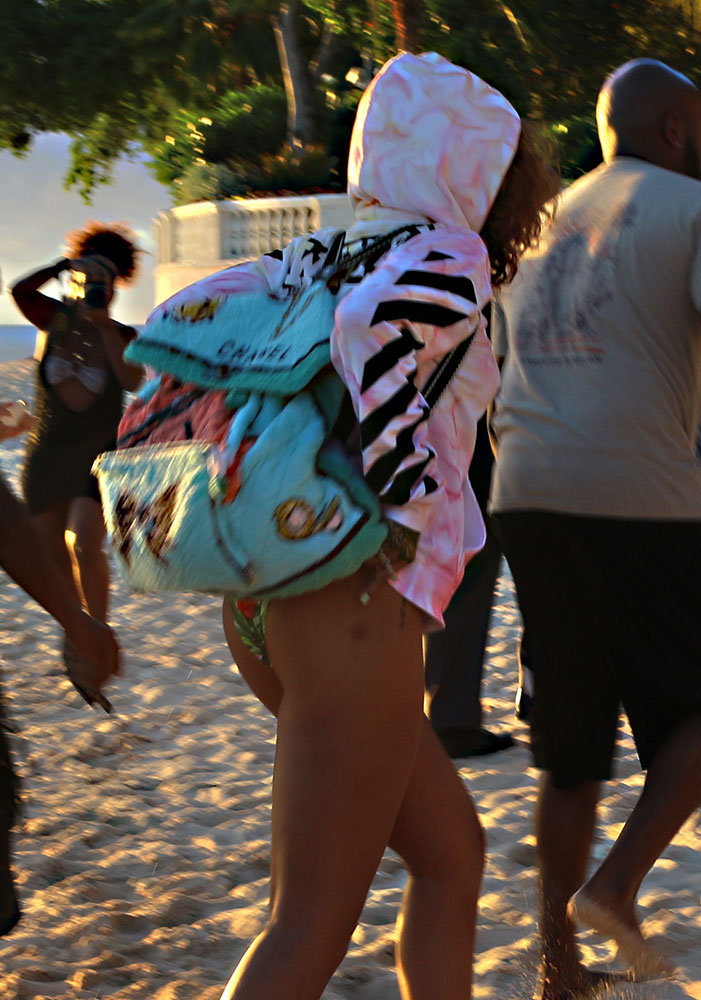 Rihanna-Chanel-Terrycloth-Backpack