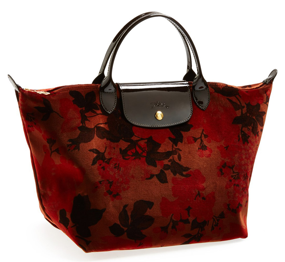 Longchamp Fleurs Palace Velvet Tote