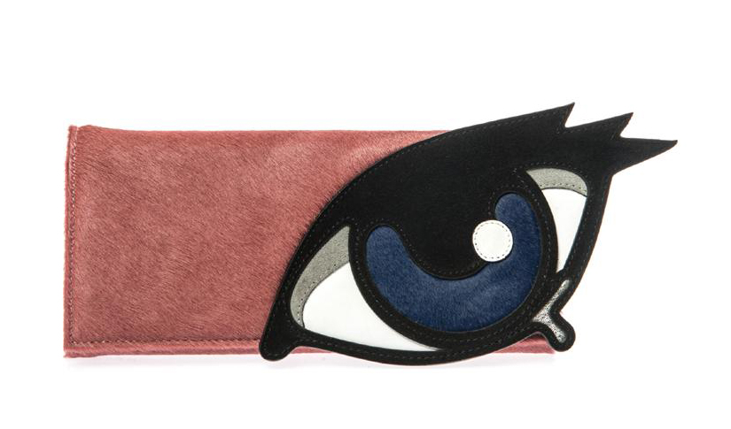 Pierre Hardy Calf Hair and Suede Eye Clutch