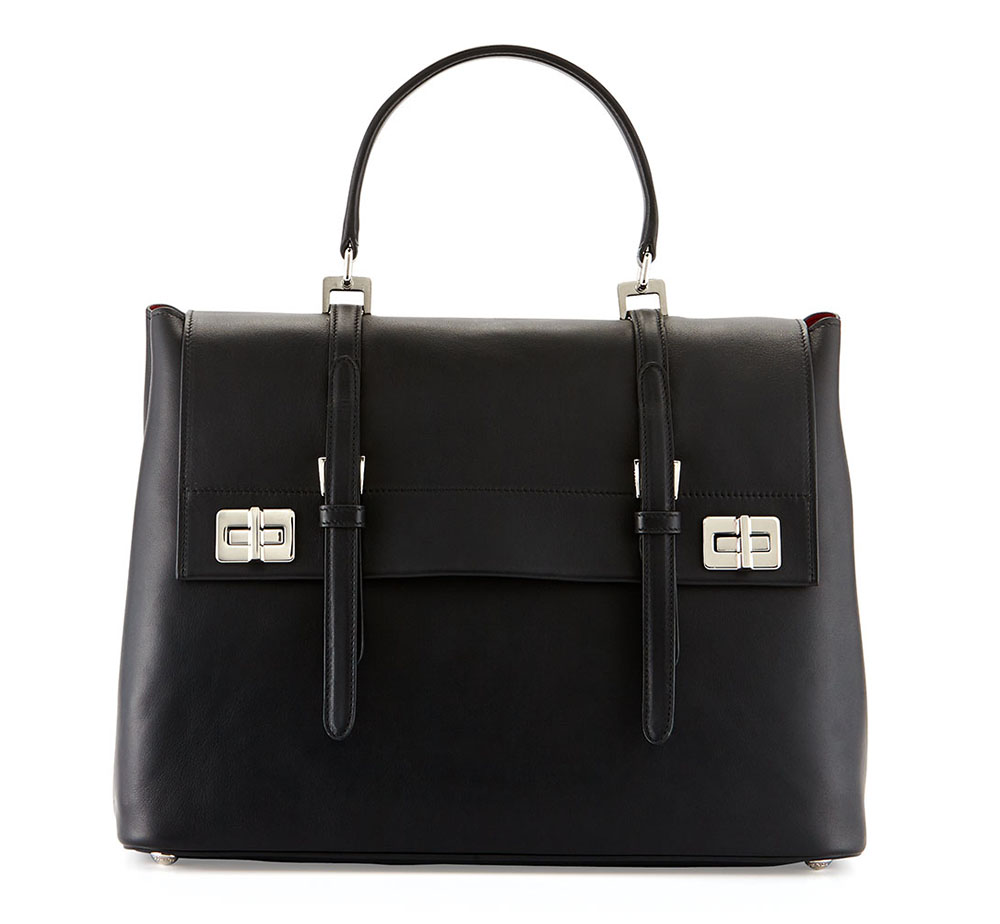 Prada's Fall 2014 Runway Bags Have Arrived in Stores 3 Prada Lux Calf Large Flap Satchel Black