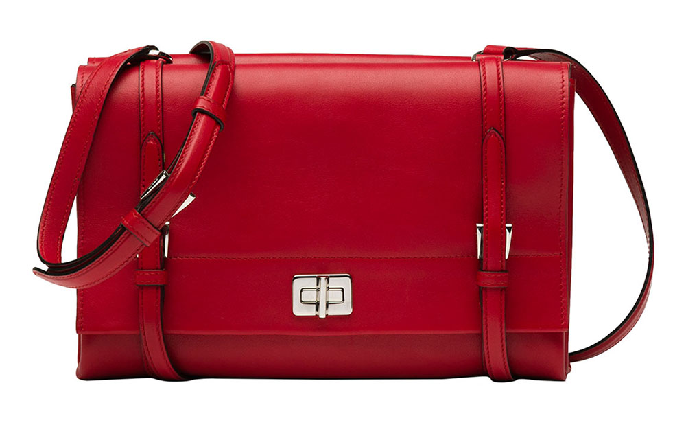 Prada Lux Calf Shoulder Bag Red