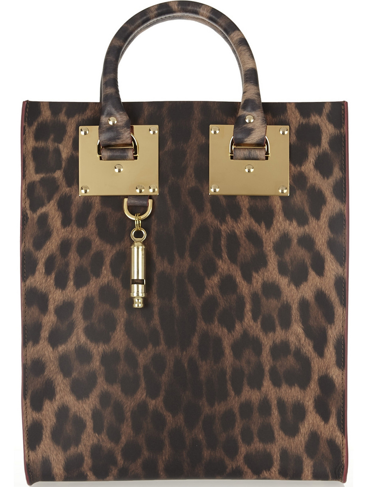 Sophie Hulme Mini leopard-print leather tote