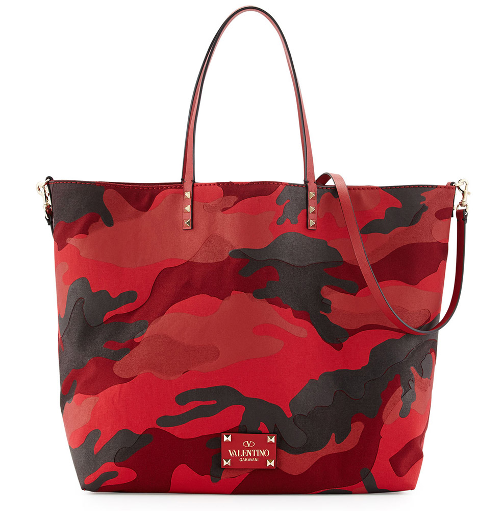 Valentino Convertible Camo Rockstud Rouge Absolute Bag